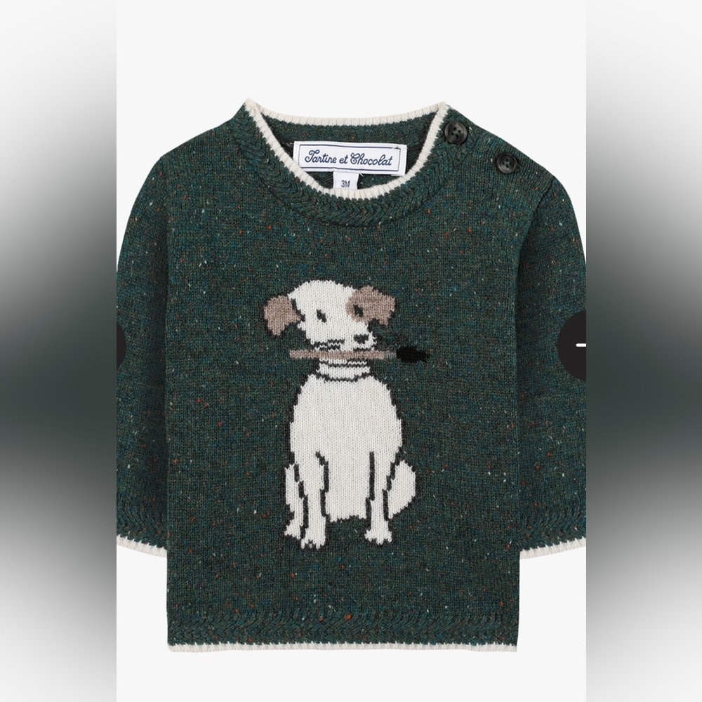 Tartine et Chocolat Wool Sweater English Green Green